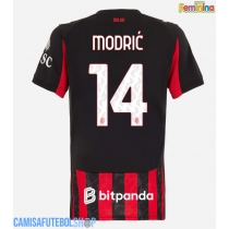 Camisa de time de futebol AC Milan Luka Modric #14 Replicas 1º Equipamento Feminina 2025-26 Manga Curta